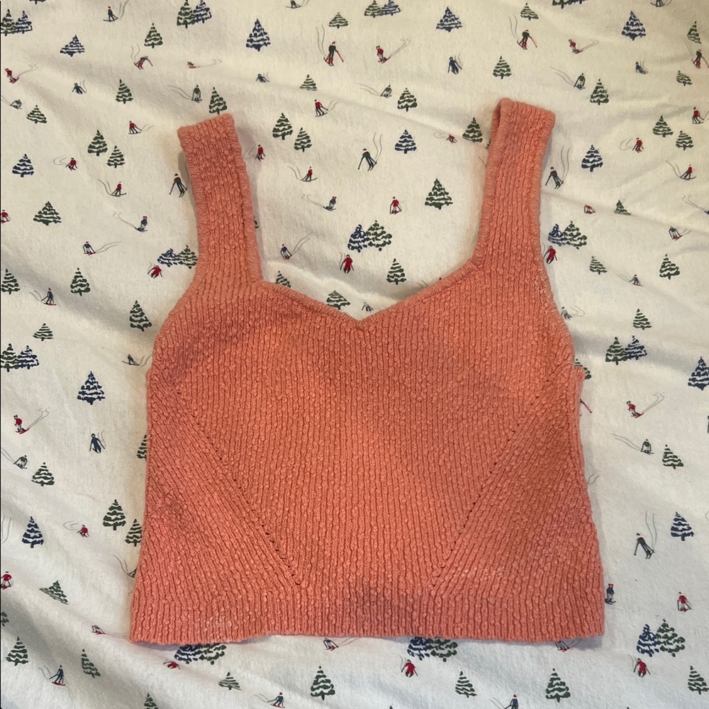 By Together Textured Coral Crop Top